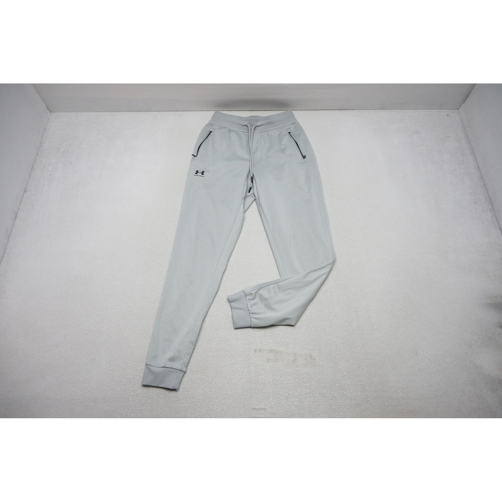 Under Armour Jogger Sweat Pants Mens Small Gray Tapered Pockets Athletic EUC
